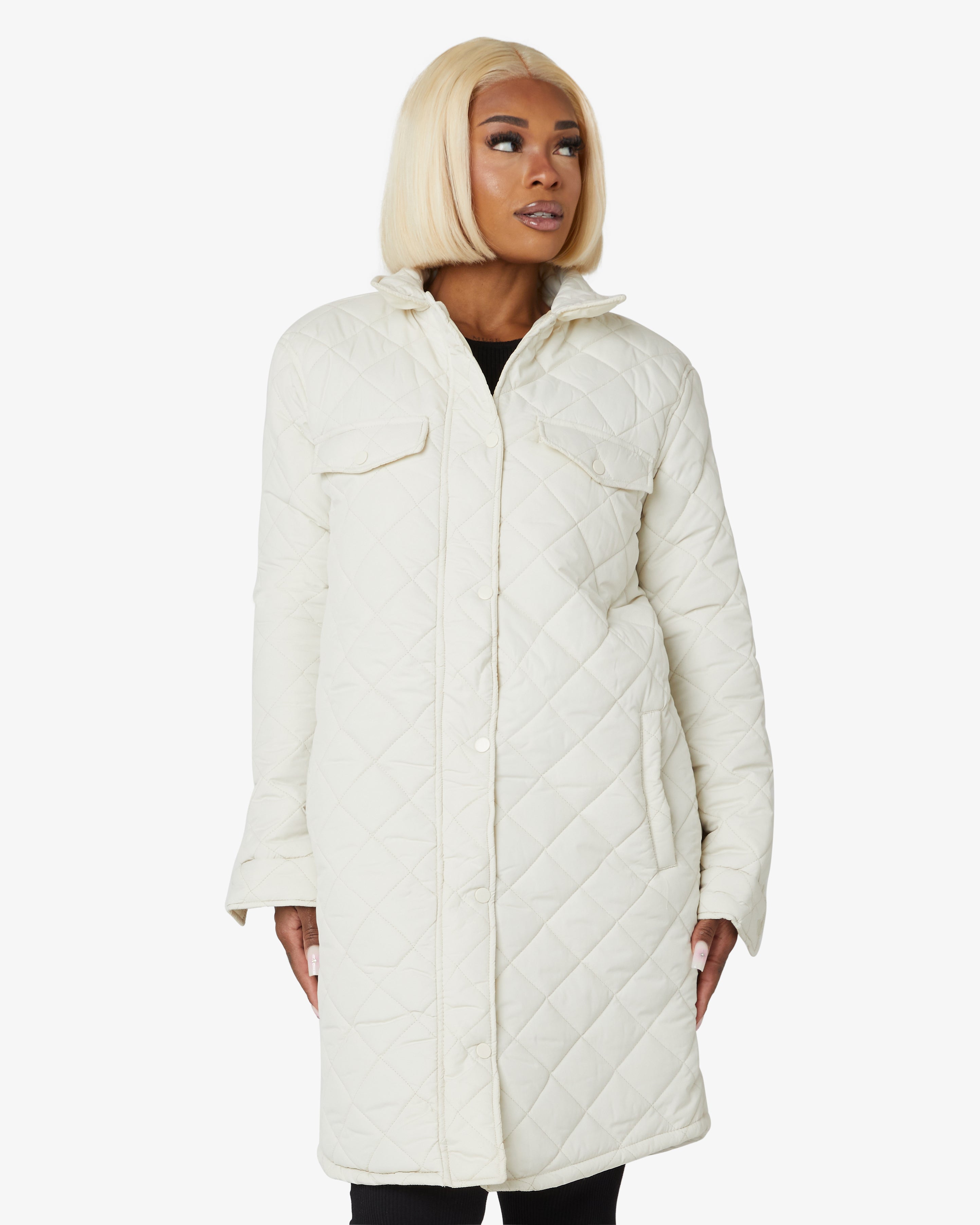 Padded longline coat womens online