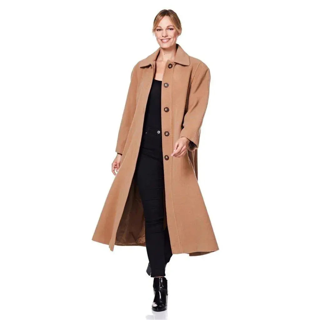 Long wool coat top womens plus size