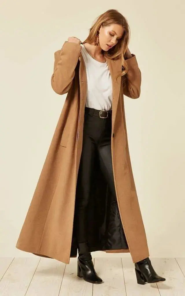 De La Creme Womens Oversized Wool Blend Hooded Long Coat