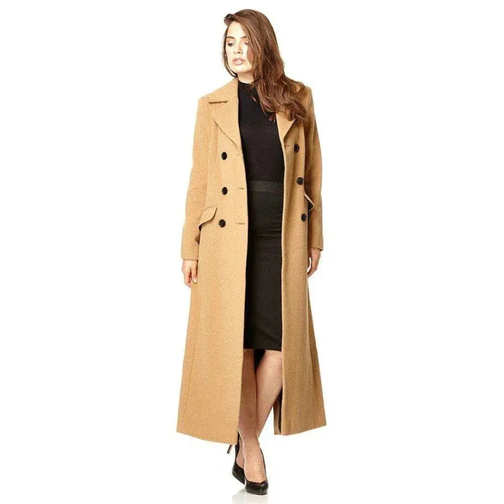 Women's wool blend camel 2025 coat