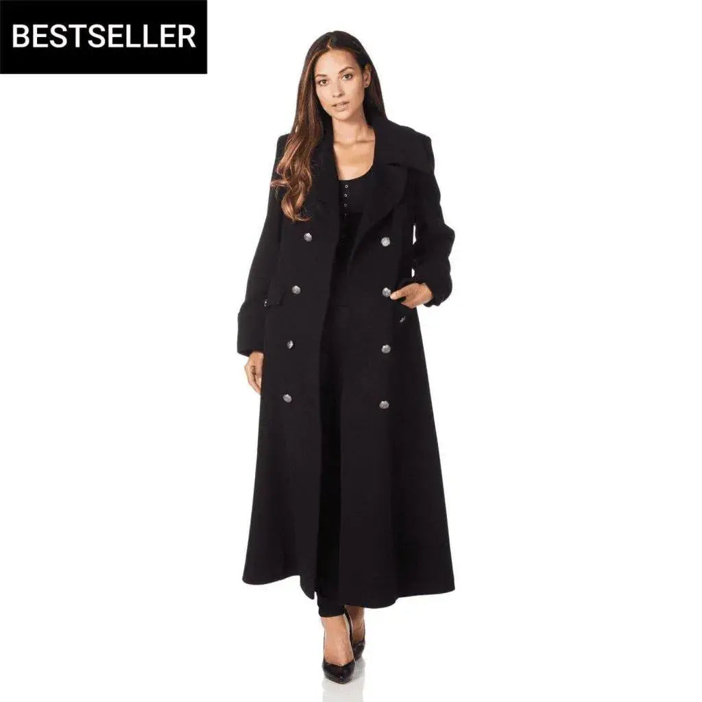 Womens maxi top wool coat