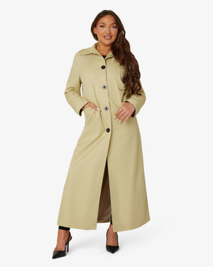 Spring/Summer Single Breasted Longline Collared Mac Coat (1204-SP)