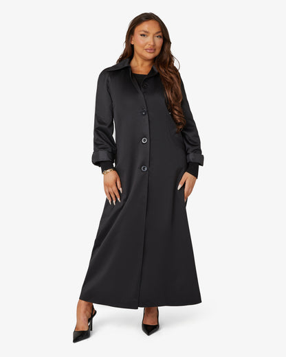 Spring/Summer Single Breasted Longline Collared Mac Coat (1204-SP)