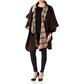 Wool Blend Reversible Tartan Check Cape (1330)