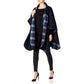 Wool Blend Reversible Tartan Check Cape (1330)