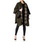 Wool Blend Reversible Tartan Check Cape (1330)