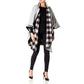 Wool Blend Reversible Tartan Check Cape (1330)