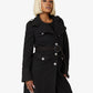 High Neck Belted Military Style Coat (1502)