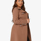 High Neck Belted Military Style Coat (1502)