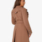 High Neck Belted Military Style Coat (1502)