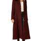 Wool Blend Faux Fur Trim Hooded Long Coat