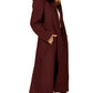 Wool Blend Faux Fur Trim Hooded Long Coat