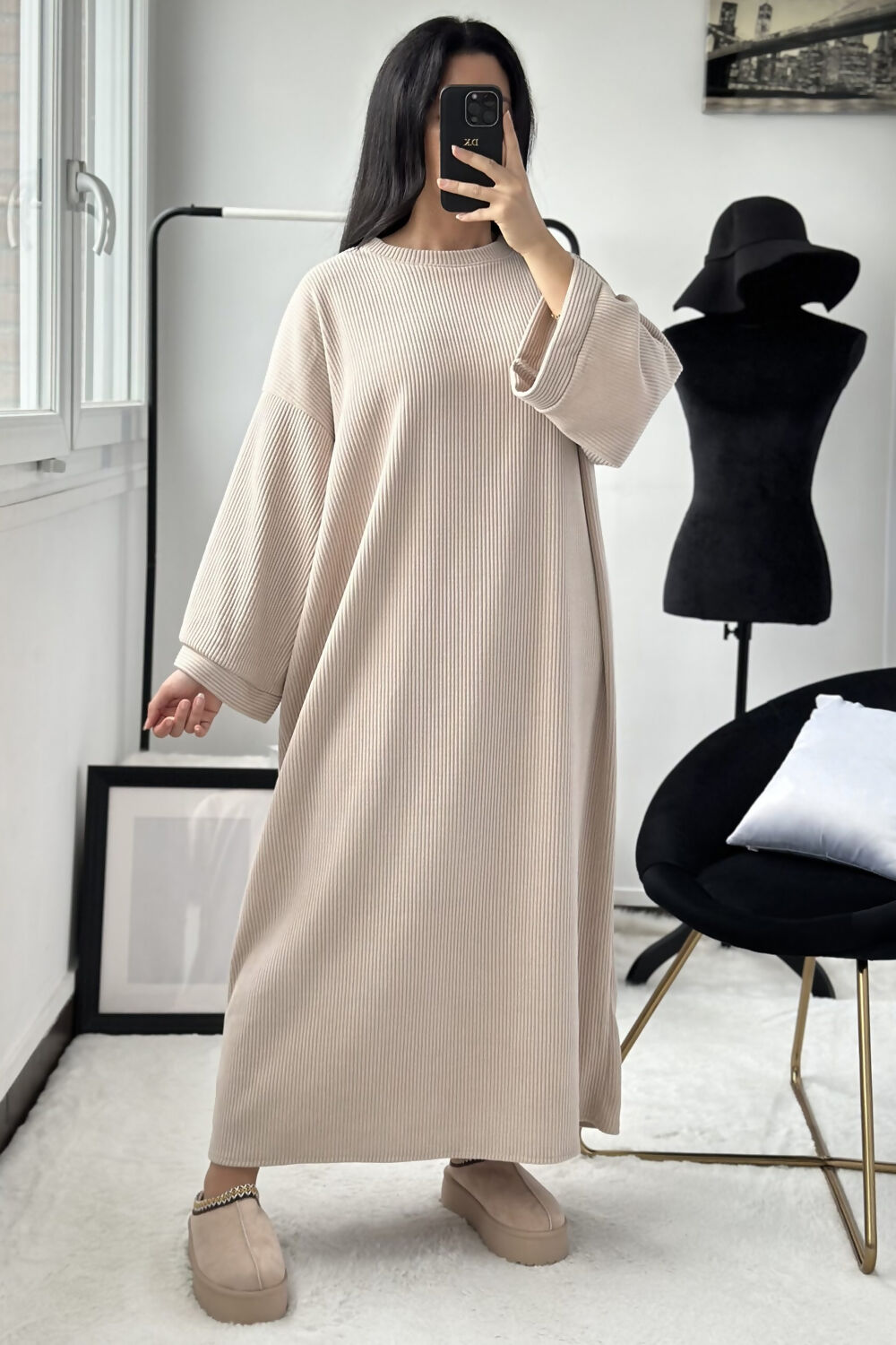 Long Sleeve Corduroy Maxi Dress - SARA