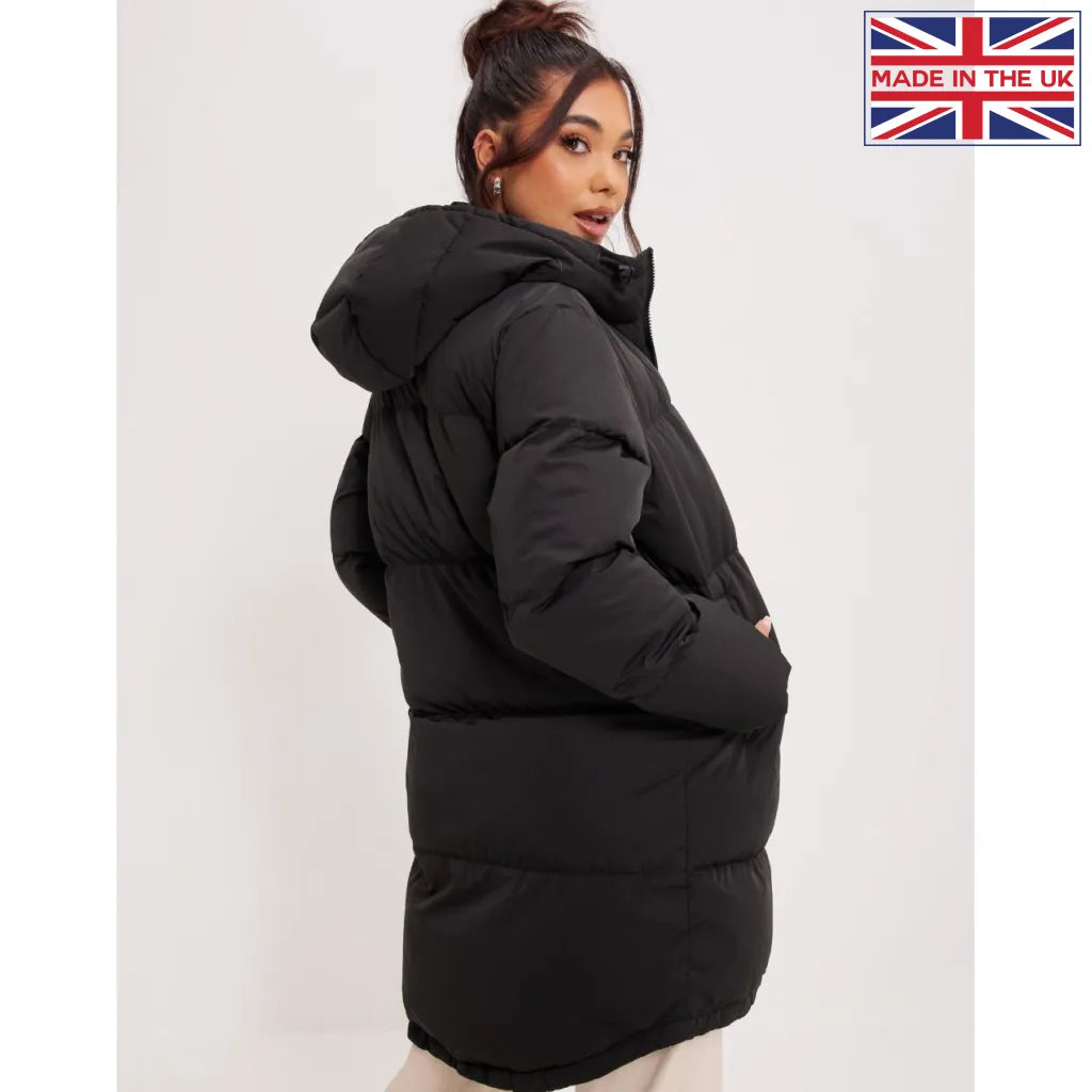 Black Padded Puffer Hood Jacket Coats & Jackets