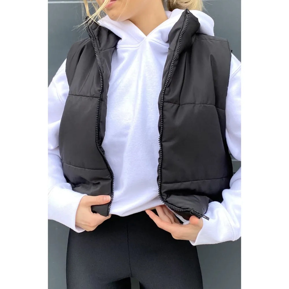 Cropped Puffer Gilet