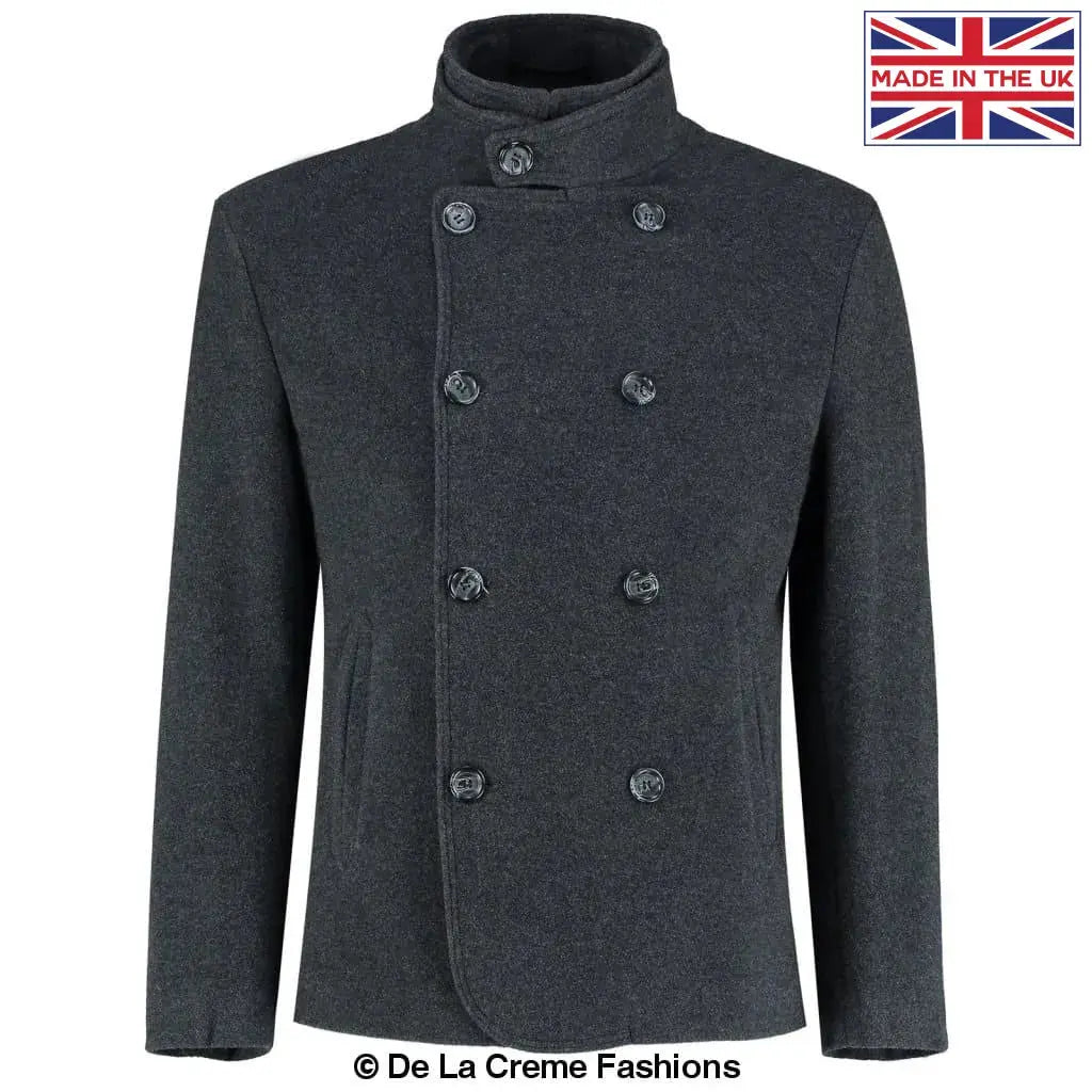 Mens wool reefer sales jacket