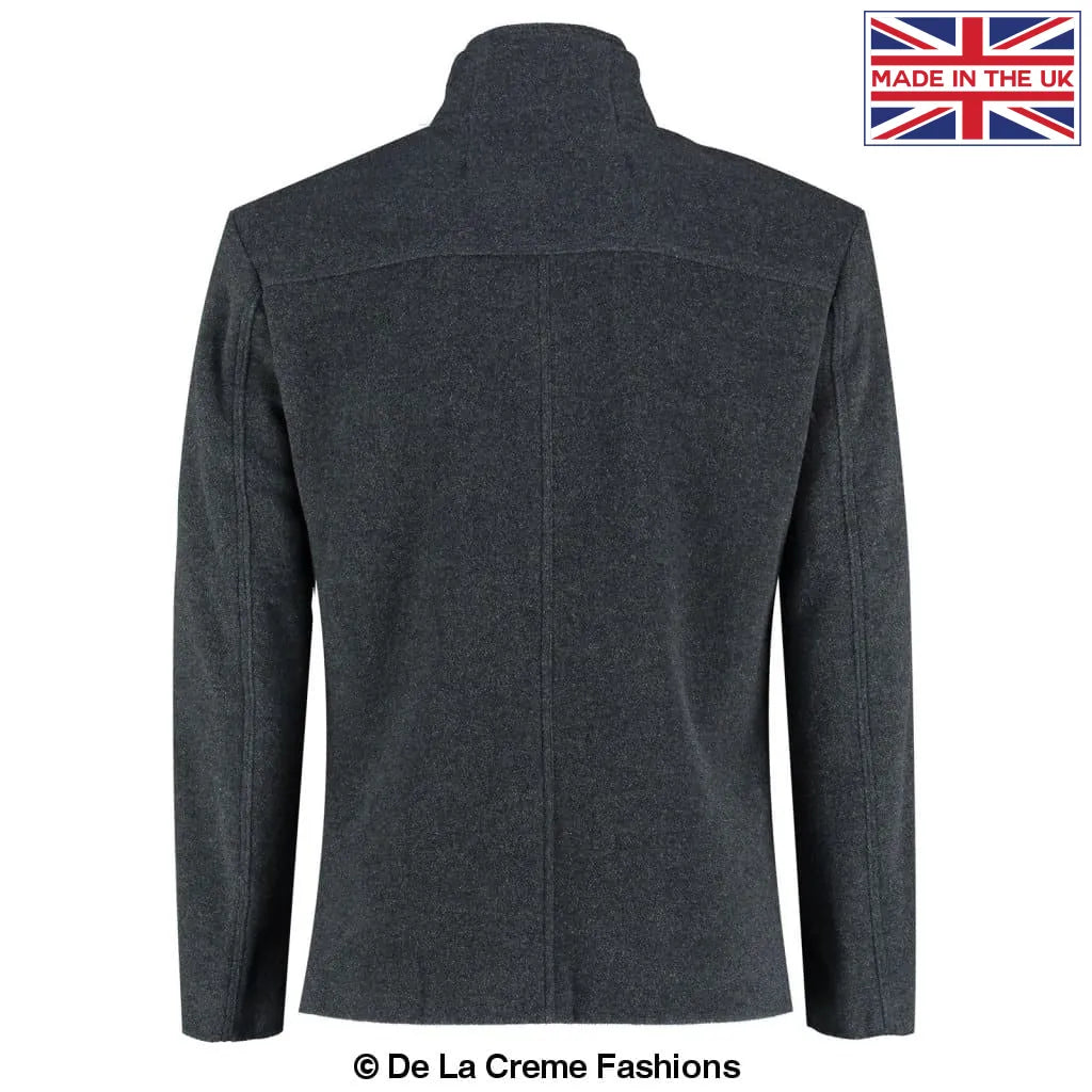 De La Creme MAN - Men's Wool Blend Double Breasted Short Reefer Coat