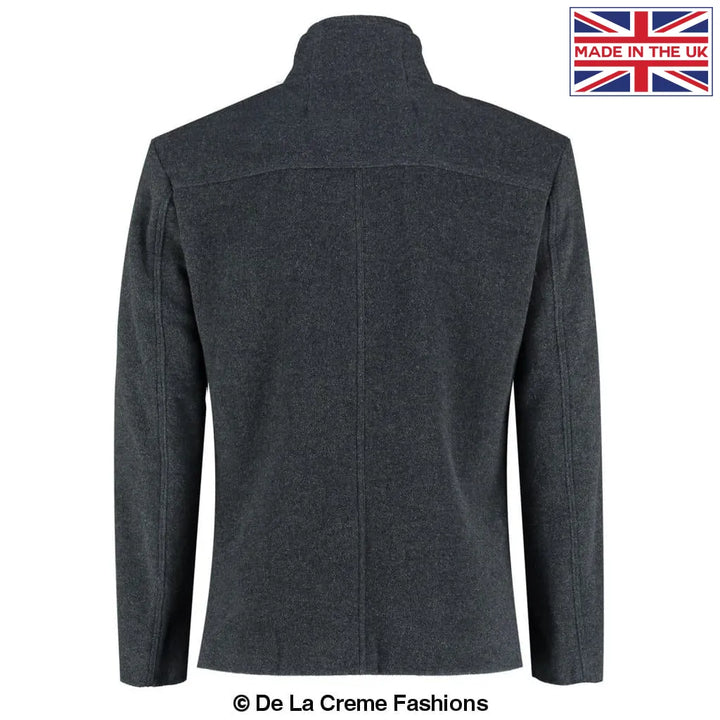 De La Creme MAN - Men's Wool Blend Double Breasted Short Reefer Coat