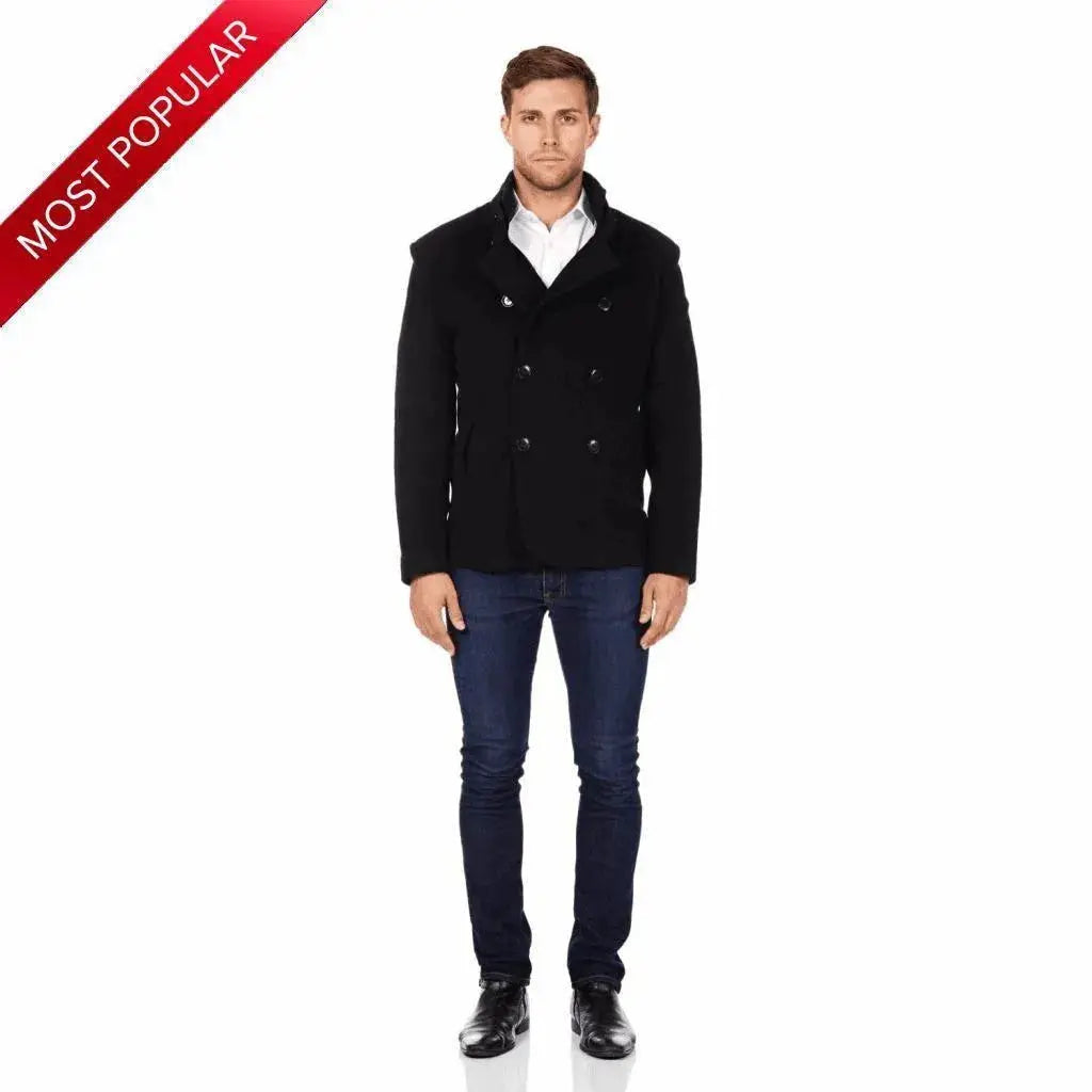 Mens wool reefer clearance jacket