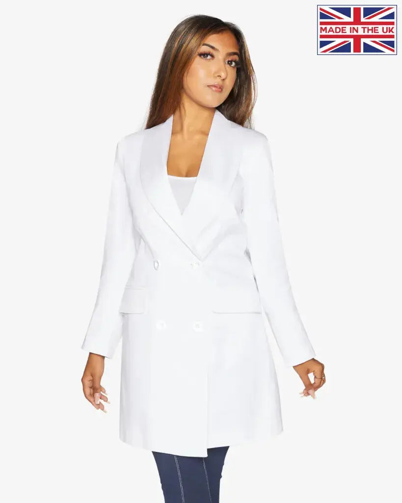 Womens white 2025 longline blazer