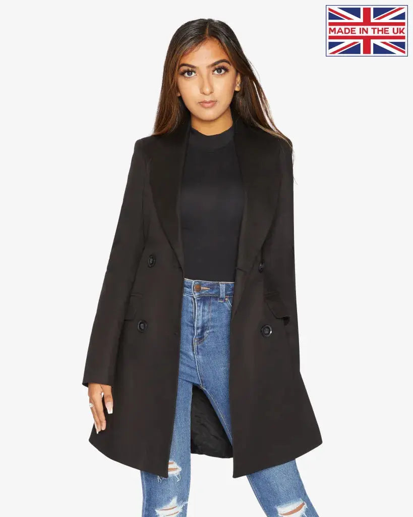 Double breasted longline sales blazer