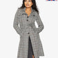 De La Creme Womens Wool Blend Check Military Duster Coat Coats & Jackets