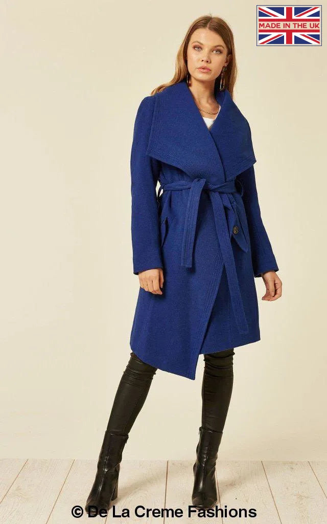 De La Creme - Womens Wool Blend Large Lapel Duster Coat