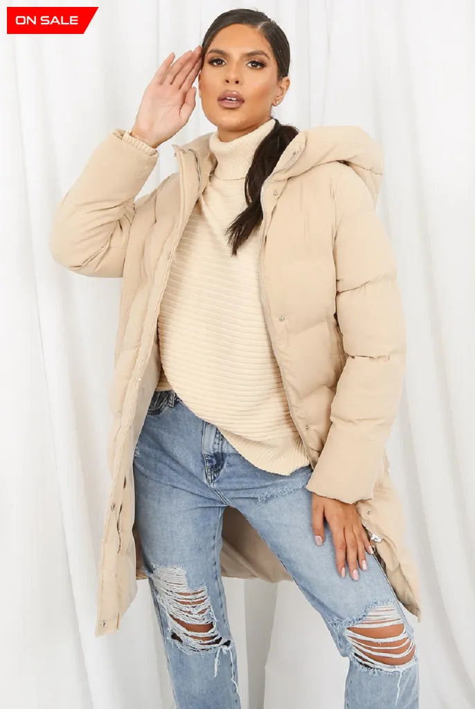 Women's Hooded Longline Puffer Jacket | Boohoo UK