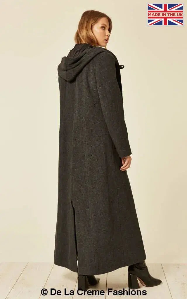 Long hooded top coat womens