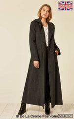 De La Creme - Womens Oversized Wool Blend Hooded Full Length Coat