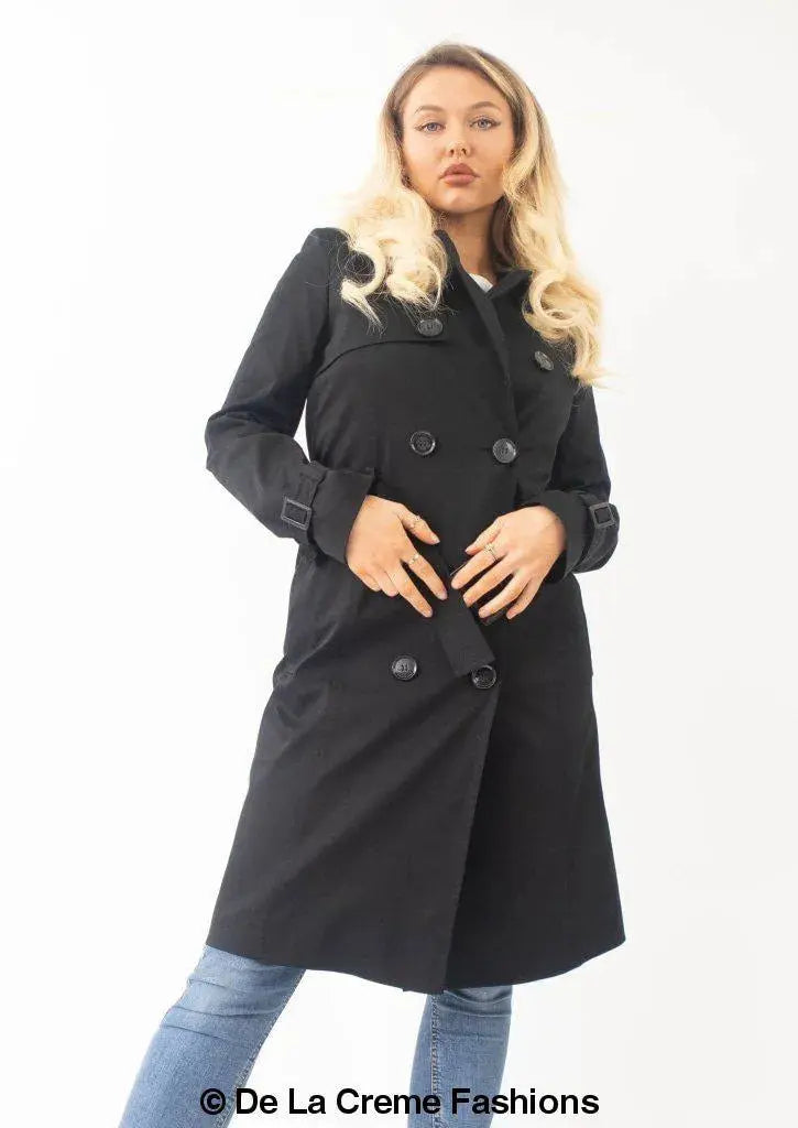 De La Creme Womens Slim Fit Lightweight Trench Coat
