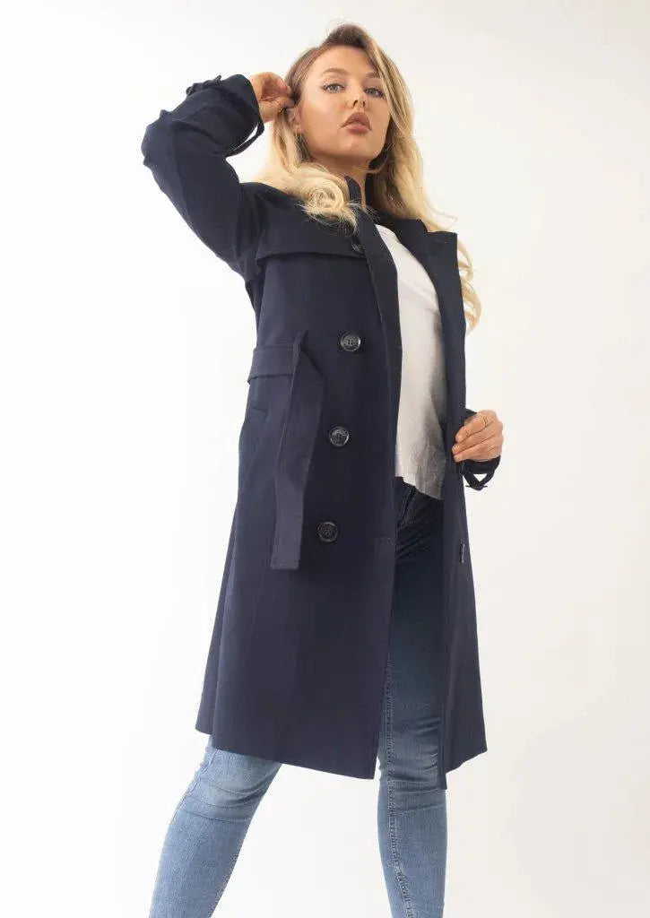 Lightweight long hot sale trench coat
