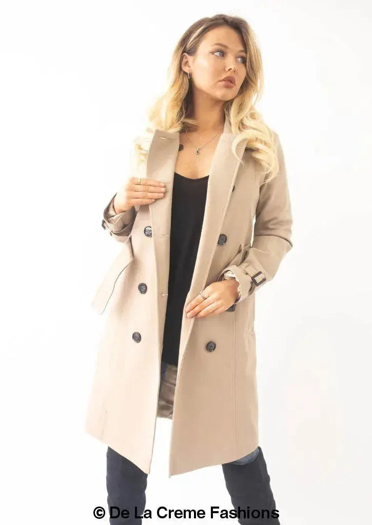 De La Creme Womens Slim Fit Lightweight Trench Coat