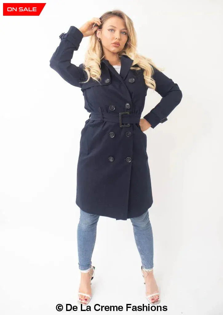 Womens navy trench coat 2025 uk