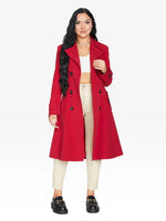 Spring/summer Double Breasted Trench Mac Coat (1201-Sp) Red / Uk 8/eu 36/us 4/xs