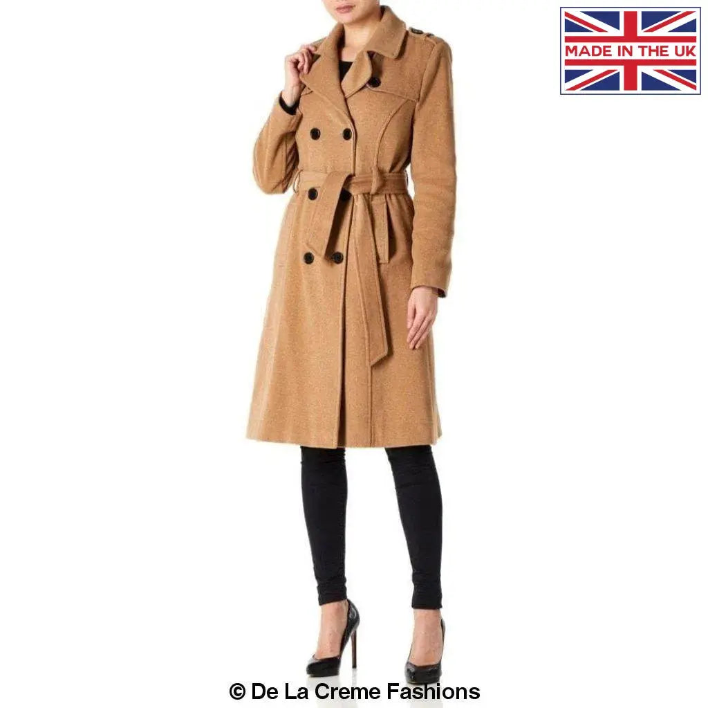 Military sales camel coat