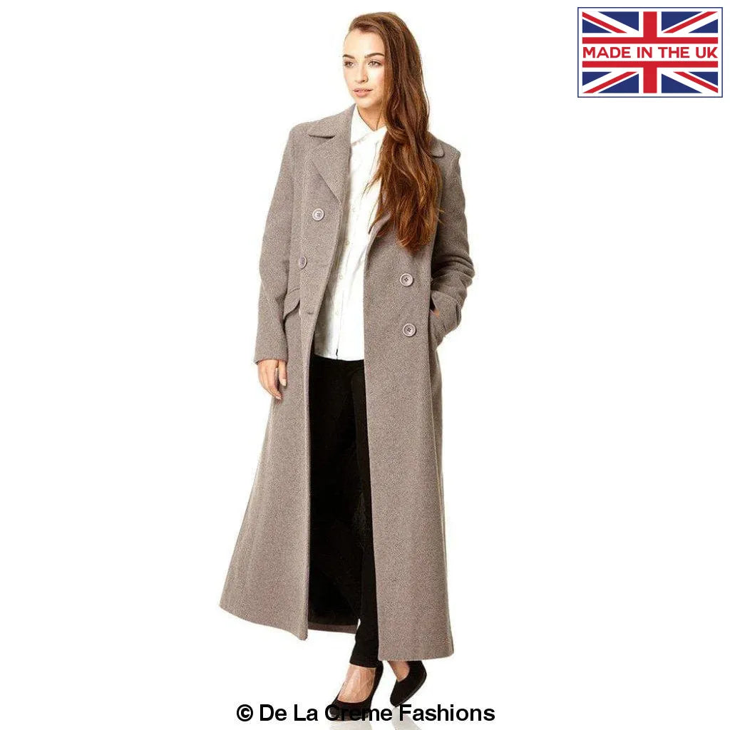 Wool Blend Double Breasted Long Coat – De La Creme Fashions