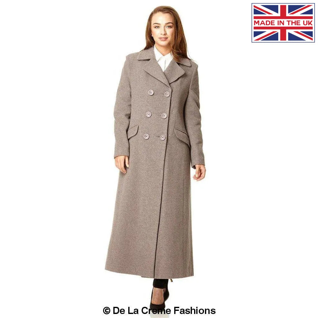 Wool Blend Double Breasted Long Coat – De La Creme Fashions