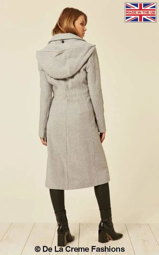 Women's wool blend sales coat with hood