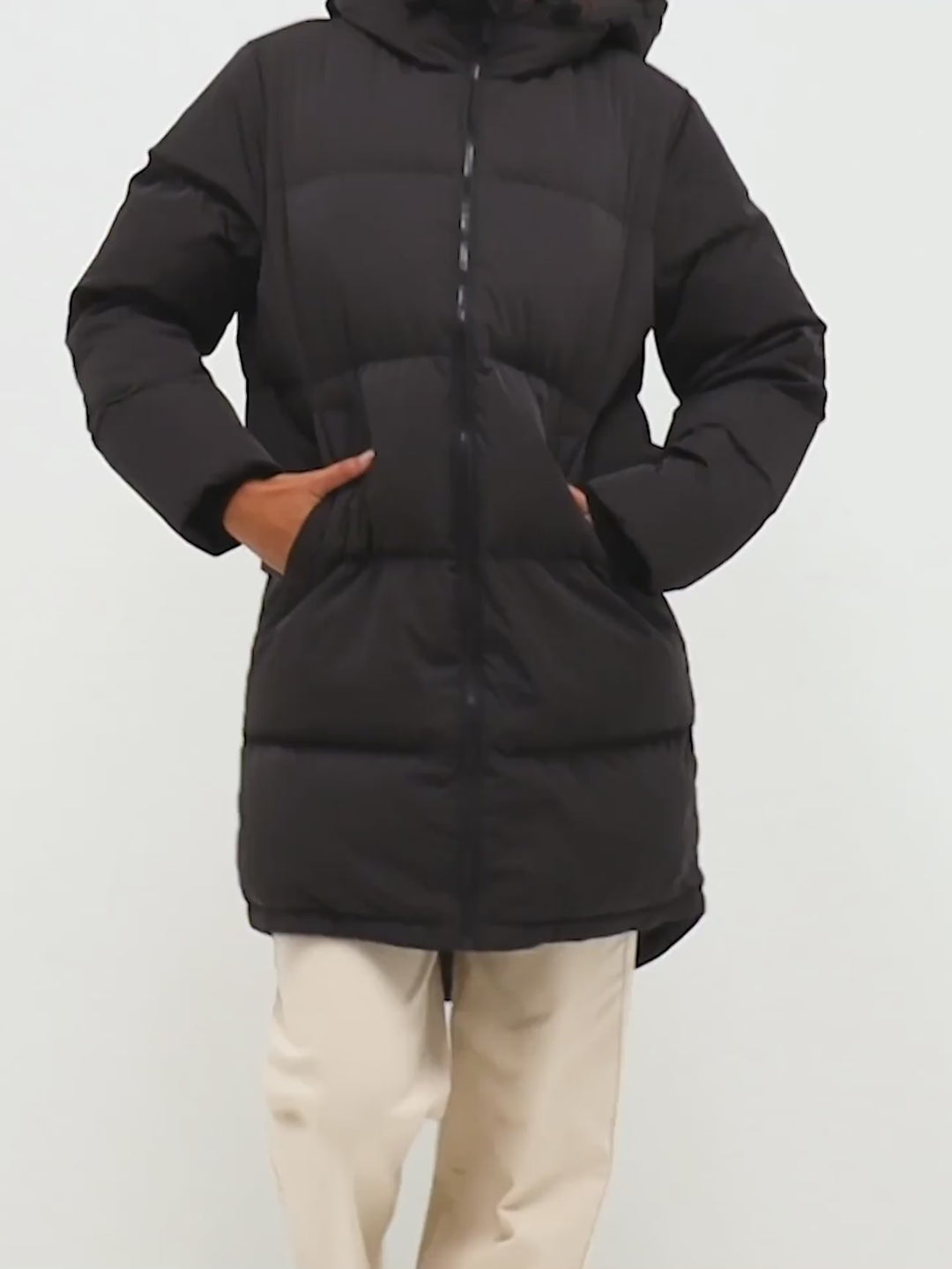 Black Padded Puffer Hood Jacket