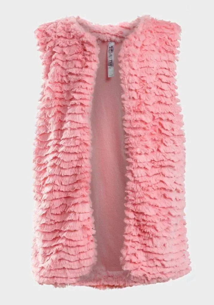 Beautees - Girls Super Soft Bodywarmer Faux Fur Pink Gilet