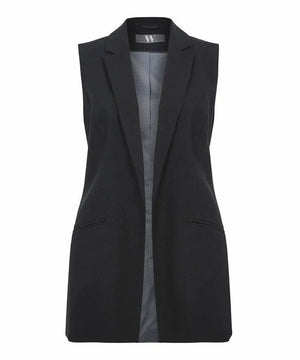 BHS - Womens Formal Open Front Sleeveless Blazer Ladies Office Black Waistcoat