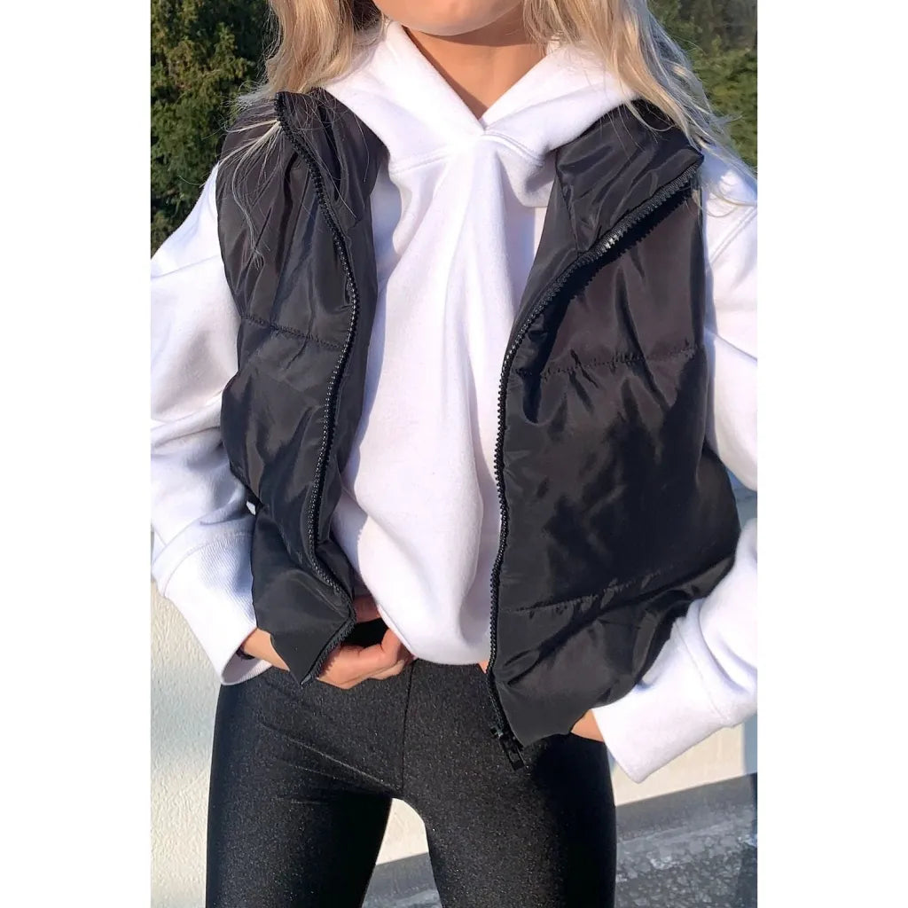 Cropped Puffer Gilet Black / Small