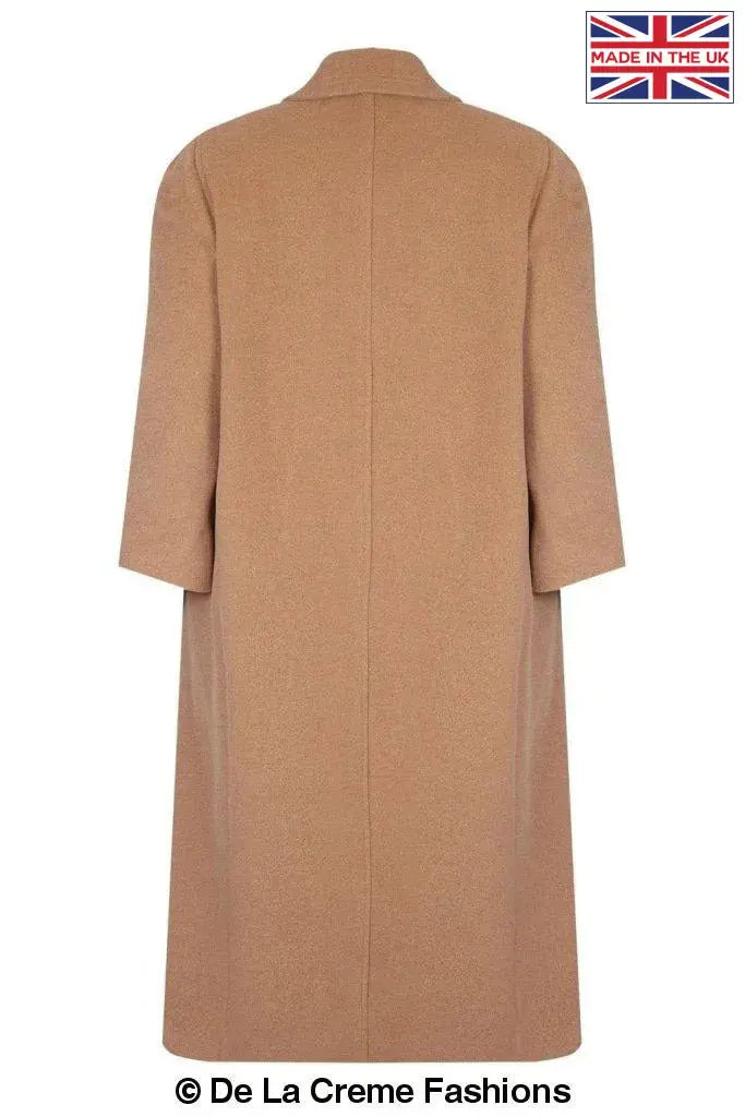 De La Creme Womens Curve Wool Cashmere Blend Plus Size Long Coat