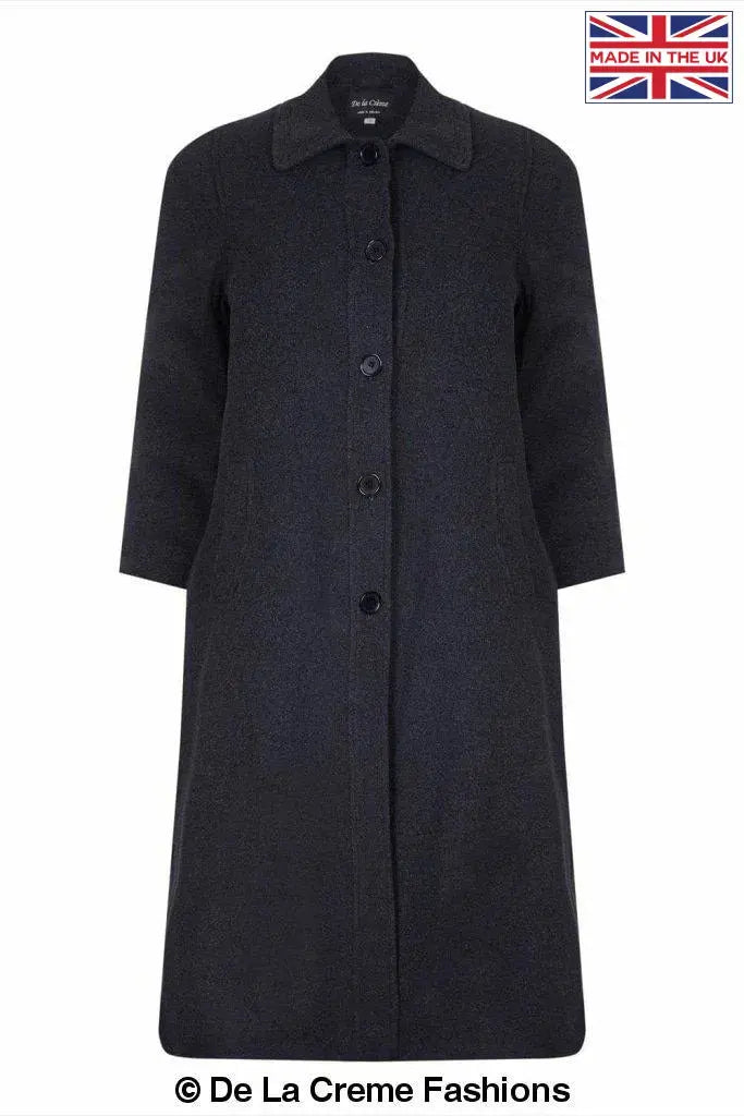 De La Creme Womens Curve Wool Cashmere Blend Plus Size Long Coat