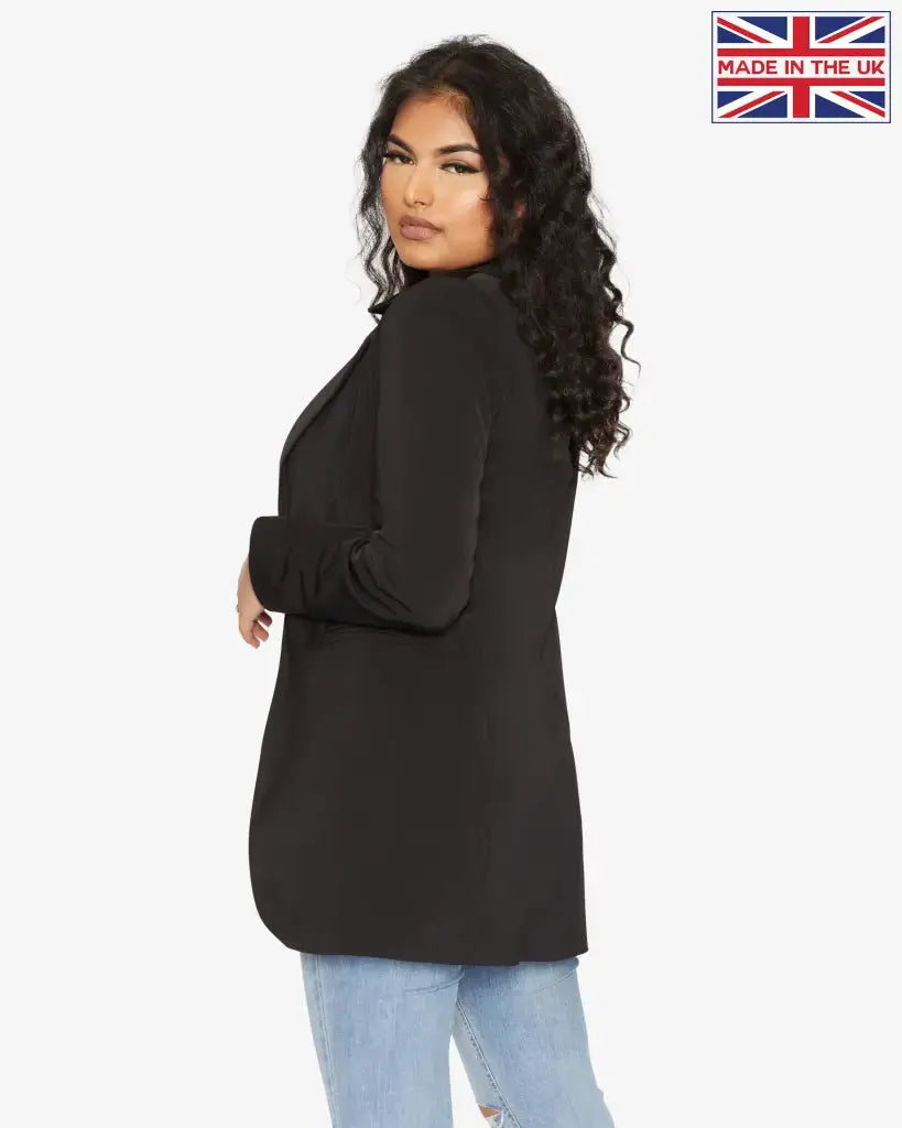 Plus size 2025 long line blazer