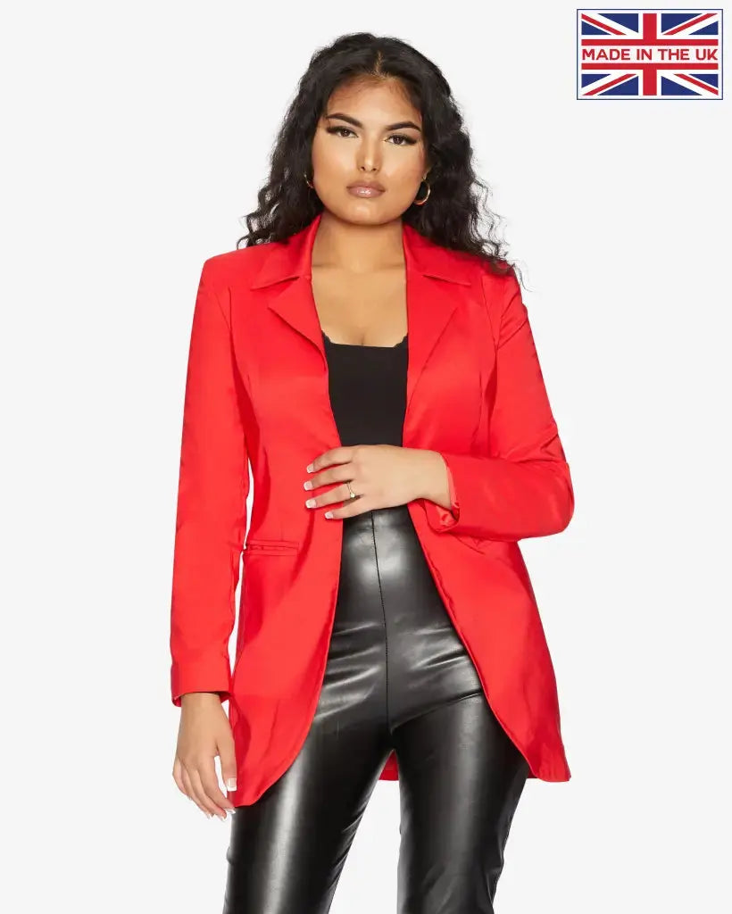 Plus size top red blazer uk