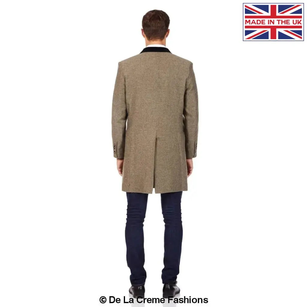 De La Creme MAN Herringbone Design Retro Mod Coat