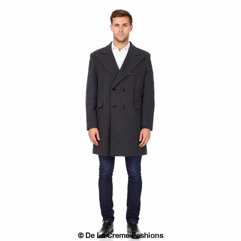 De La Creme MAN - Men's Wool Blend Double Breasted Overcoat