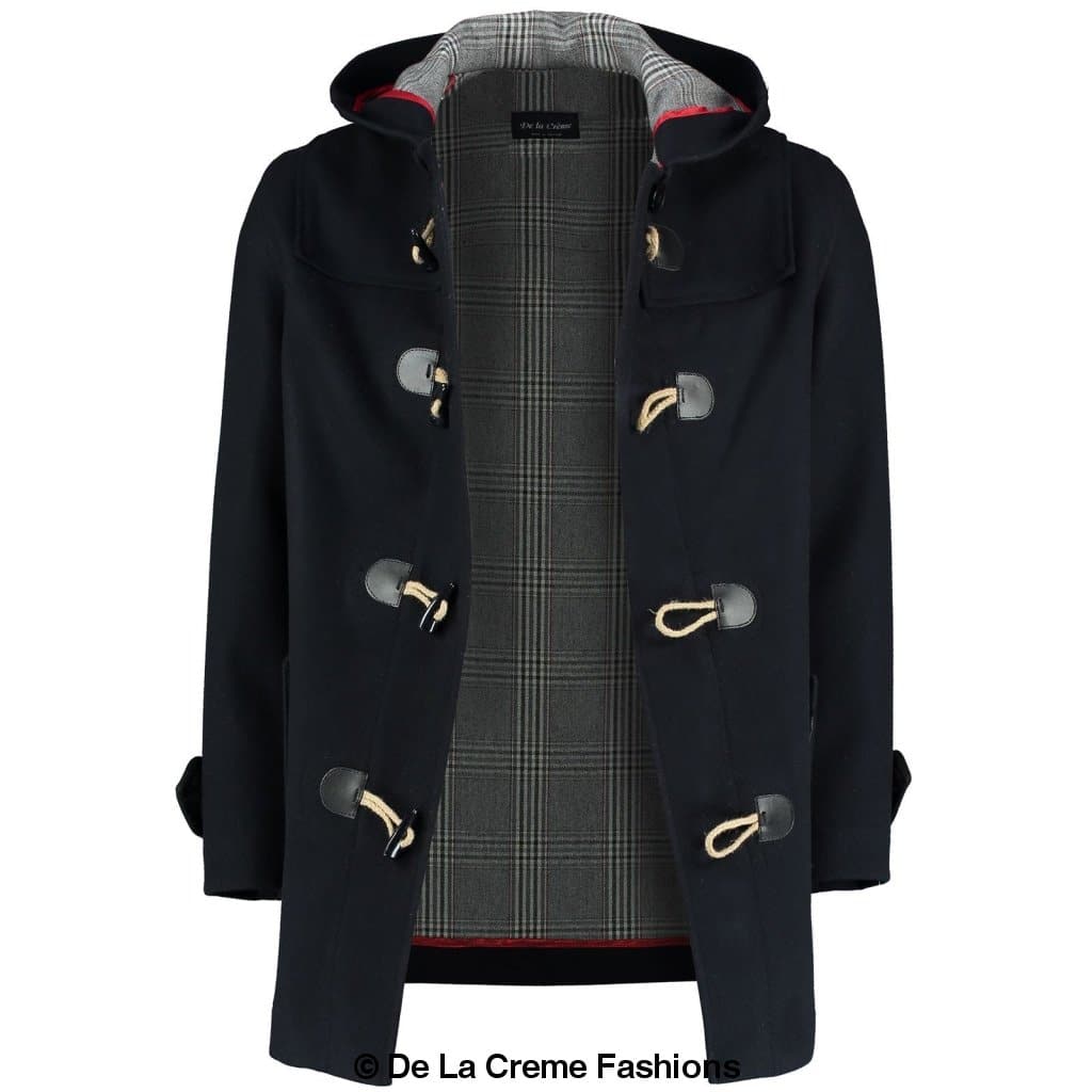 De La Creme MAN - Men's Wool Blend Double Sided Hooded Duffle Coat